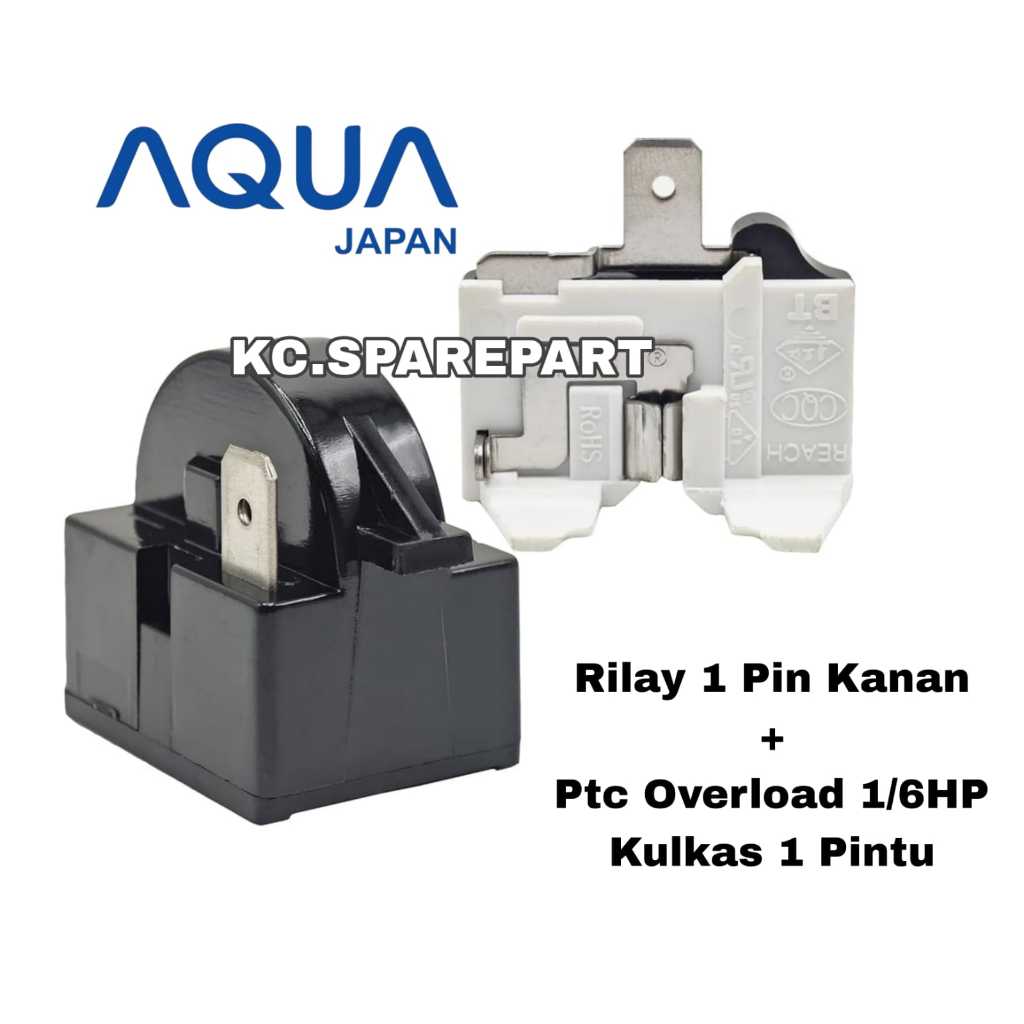1 Set Relay Ptc Overload Kulkas AQua 1 Pintu / Relay Kulkas AQua 1 Pintu