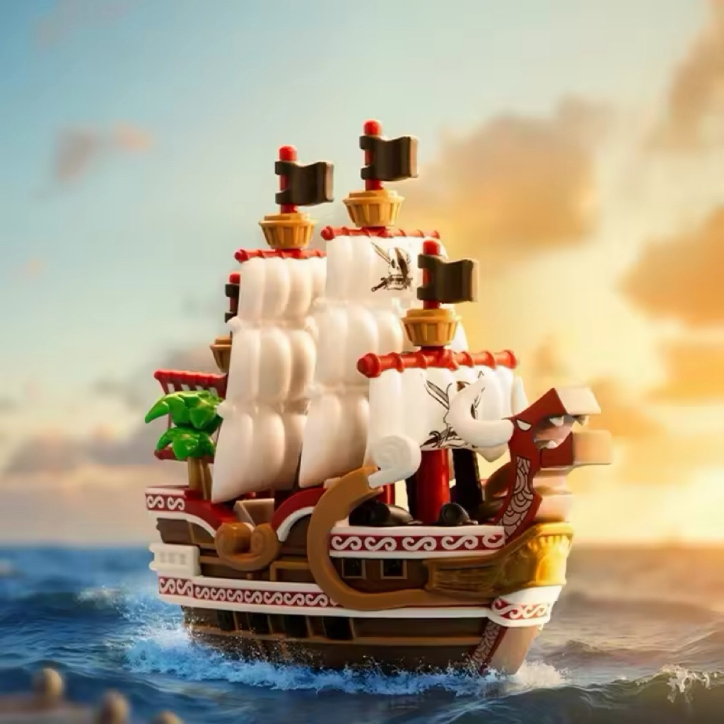 POP MART ORI One Piece The Grand Line Series Vehicles Kapal One Piece Ship - Red Force cocok untuk i