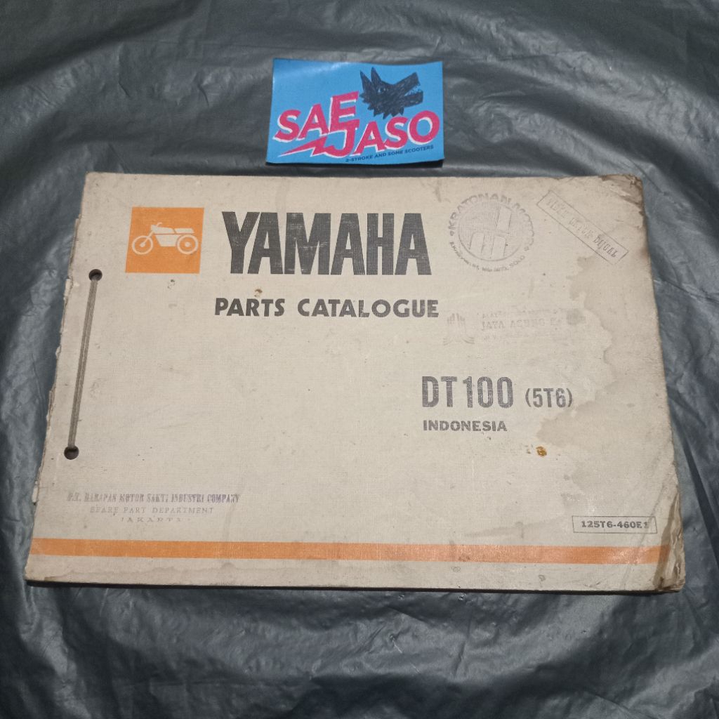 buku parts catalogue part katalog yamaha dt100 original