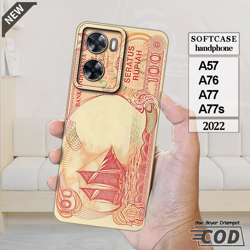 Case OPPO A57 _OPPO A76 _OPPO A77 _OPPO A77s  -Casing Silikon  hitam bening lentur elastis keren