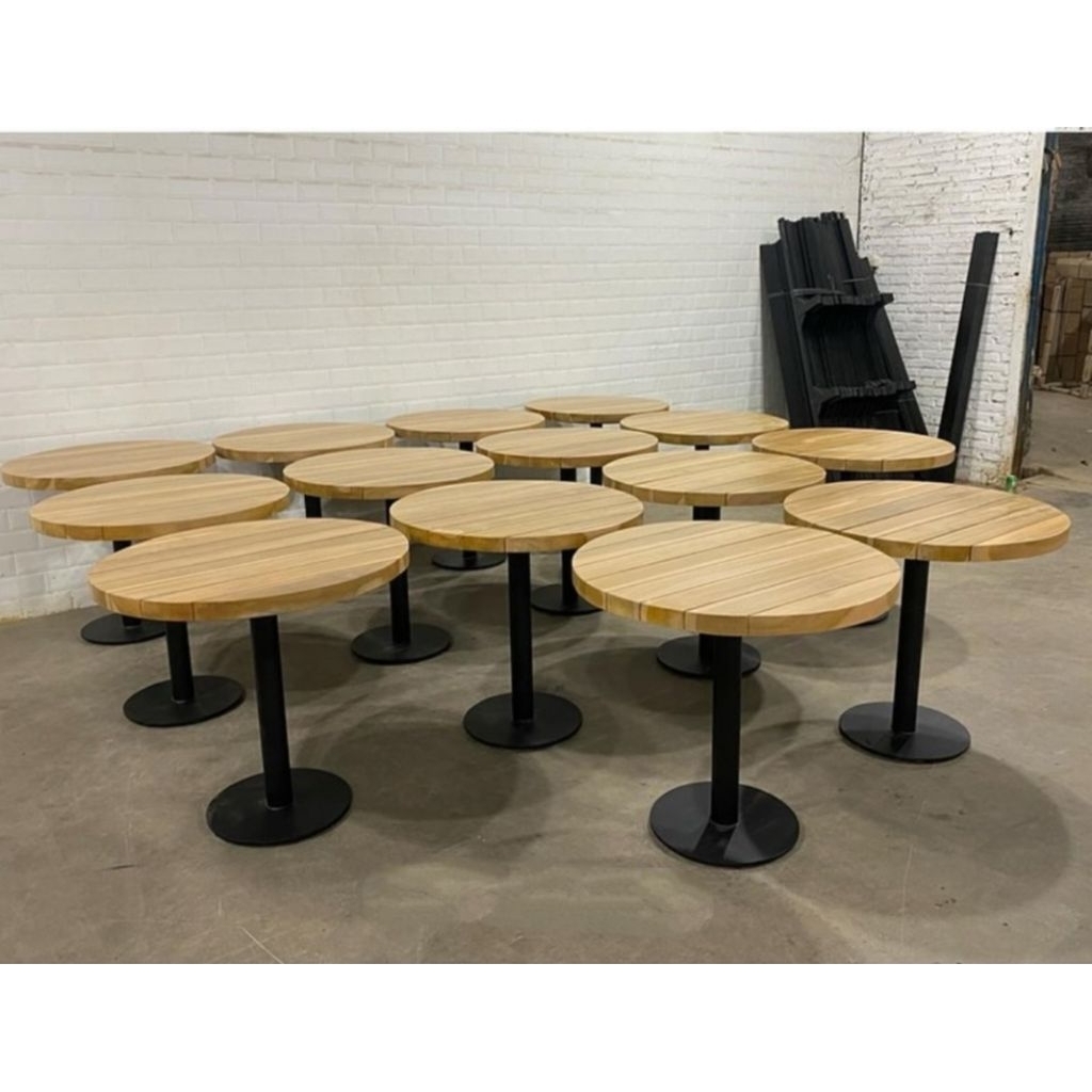 MEJA CAFE, MEJA BULAT/MEJA BESI TOP KAYU