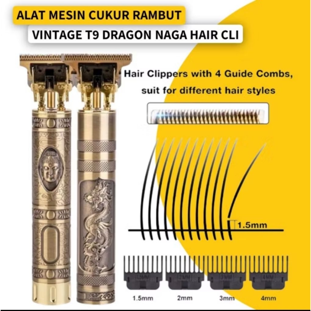 Alat Cukur Rambut / Cukuran Rambut Listrik / Alat Cukur Kumis dan Jenggot /Naga Vintage T9 Dragon