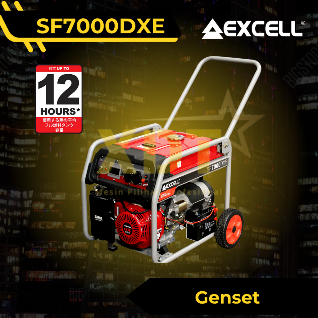 Excell SF7000DXE Mesin Genset Bensin 5000 Watt 5500 Watt Generator Set HONDA EXCELL SF 7000 DXE
