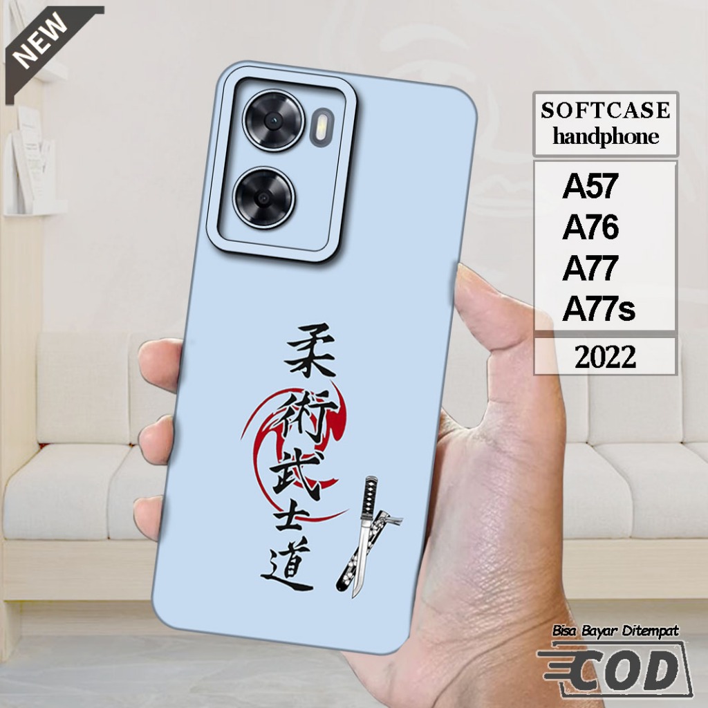 Case OPPO A57 _OPPO A76 _OPPO A77 _OPPO A77s  -Casing Silikon  hitam bening lentur elastis keren