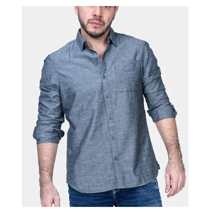 Bombboogie Kemeja Panjang Reguler Fit Cryspy Black 3.0 Grey 24755B5GY - Size M-ORI