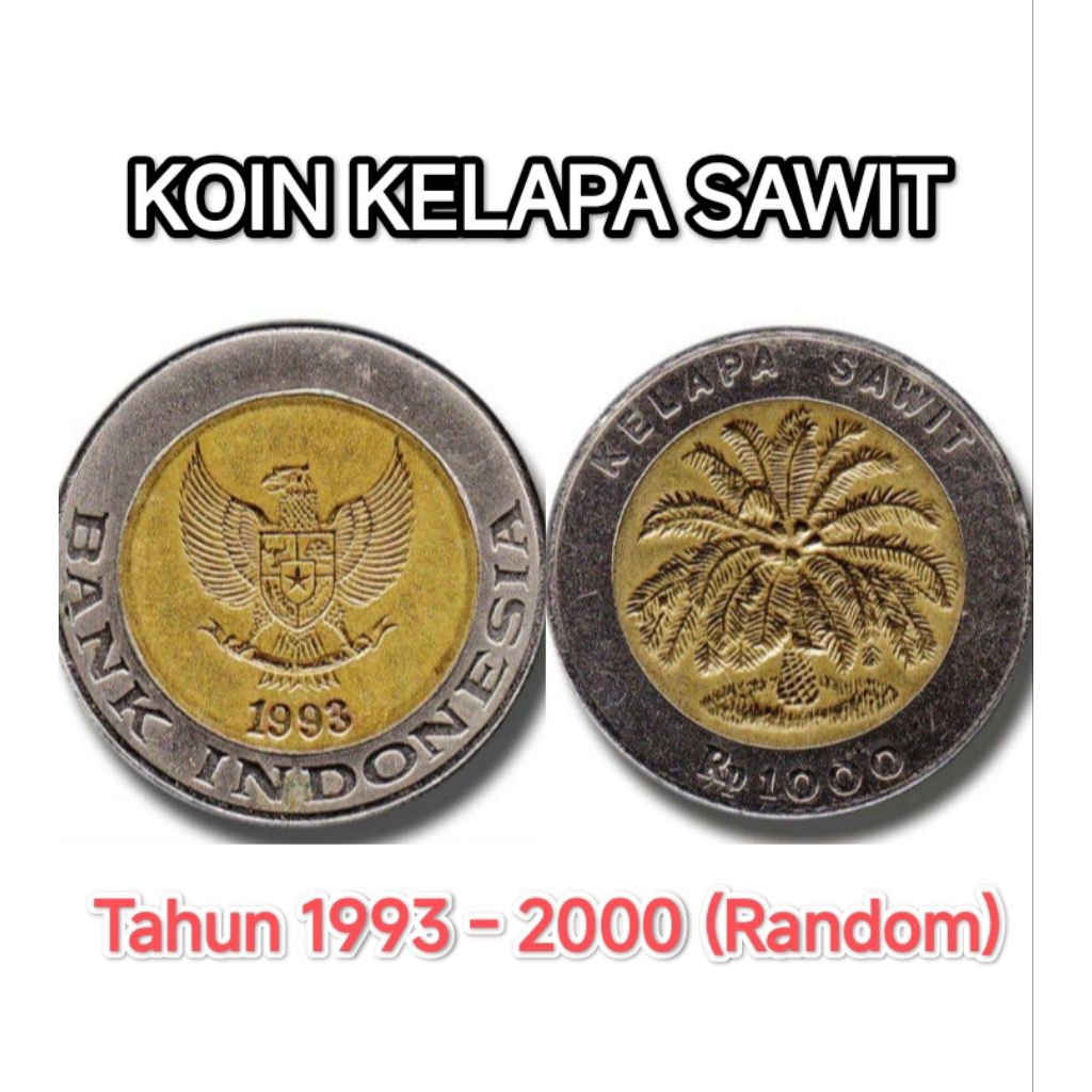 koin kuno lawas jadul Rp 1000 logam kelapa sawit seribu / koin kuno 1 cent bolong tembaga asli / koi
