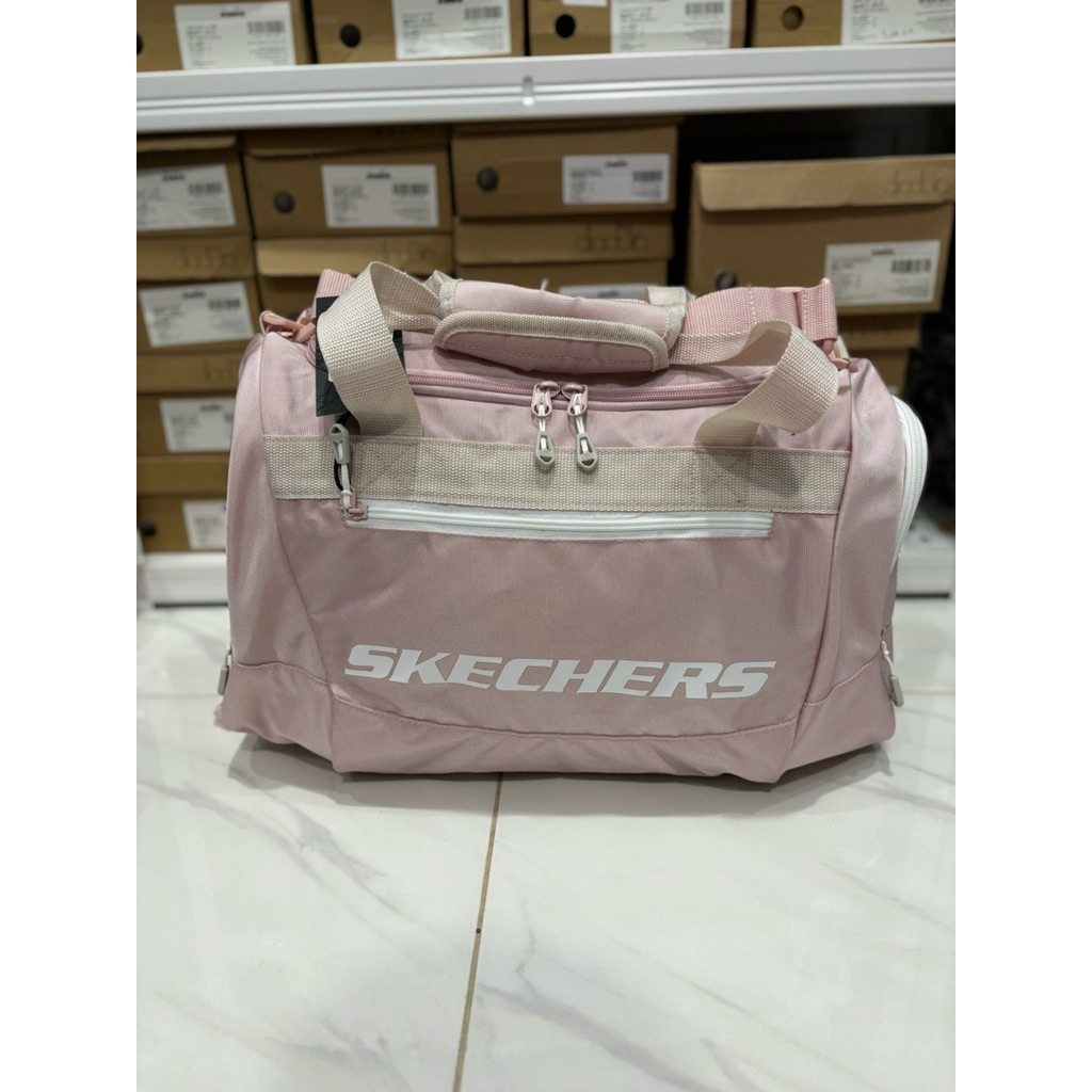 TAS SKECHERS SMALL WEEKENDER PINK DUFFLE ROLLING BAG ORIGINAL BAG