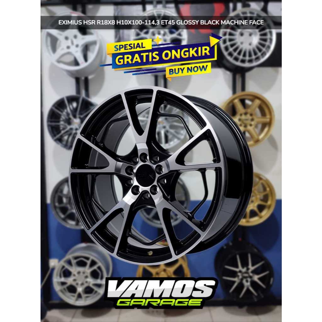 VELG MOBIL RING 18 HSR EXIMIUS LEBAR 8 PCD10X100-114,3 PELEK UNTUK INNOVA, JUKE, OUTLANDER, WRV DLL