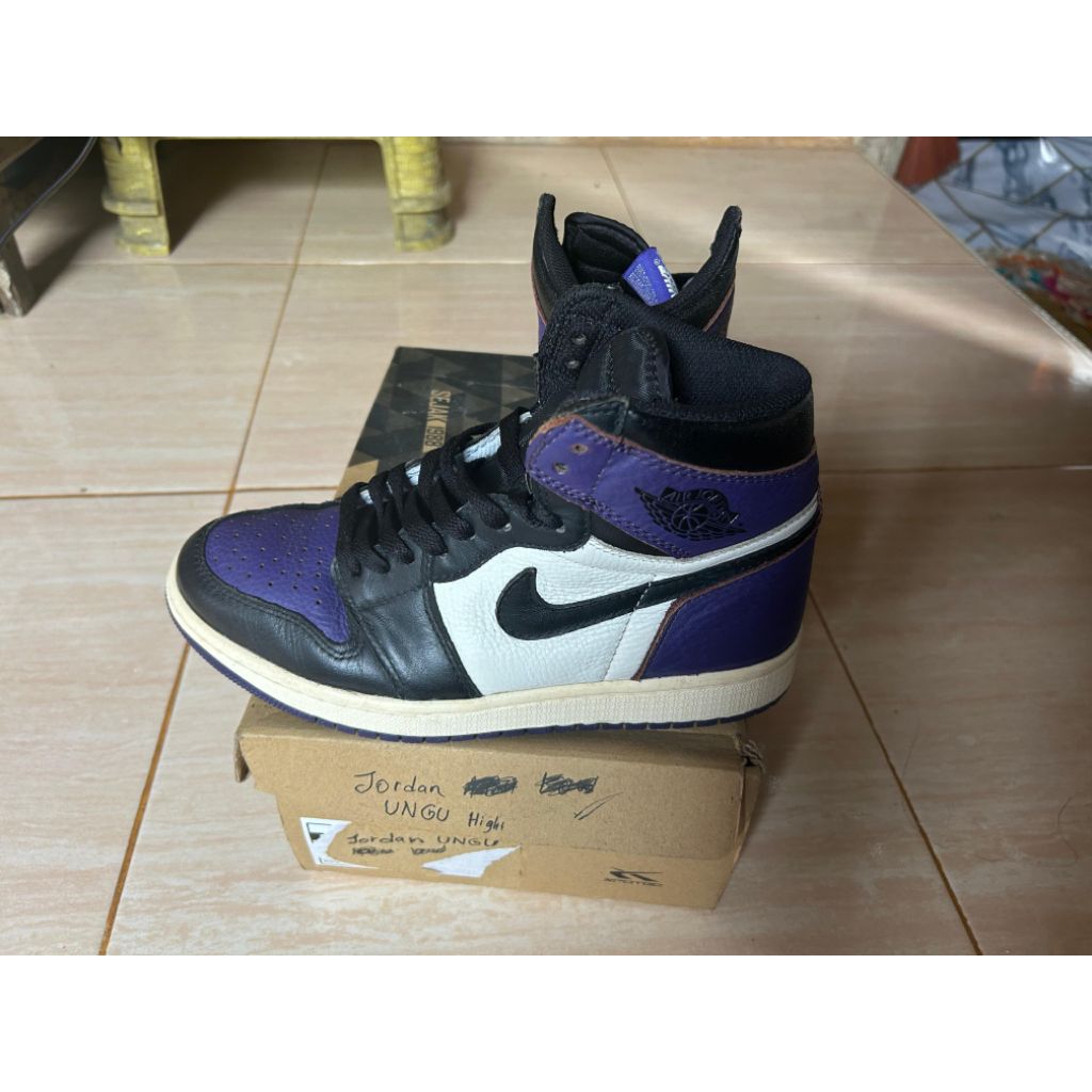 NIKE Air Jordan 1 High OG Court Purple 2.0 (SECOND/BEKAS) Sneakers Pria Sepatu Pria