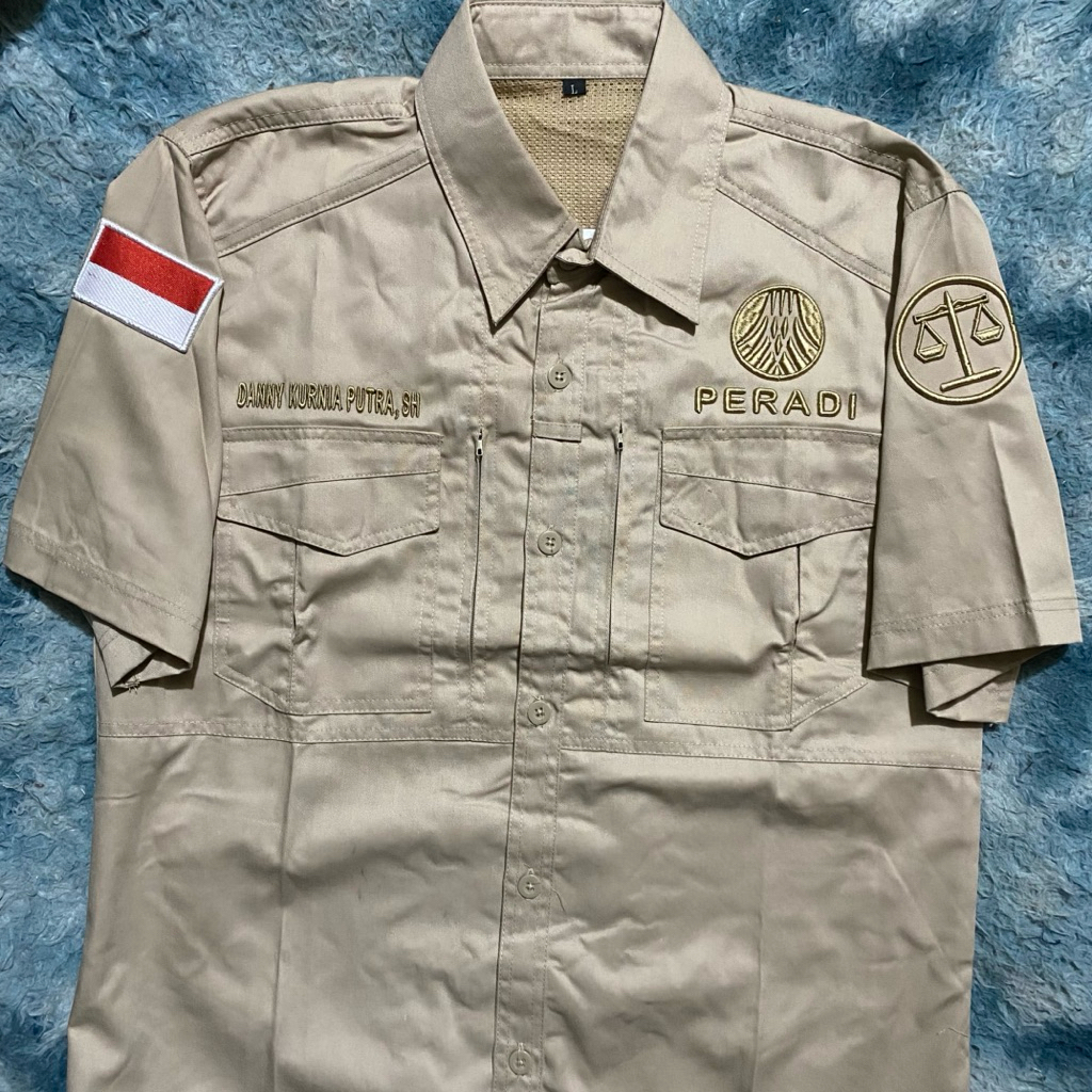 SERAGAM PERADI/KEMEJA PERADI FULL BORDIR TIMBUL 3D/KEMEJA PERADI CUSTOM BORDIR/KEMEJA PERADI LENGAN 