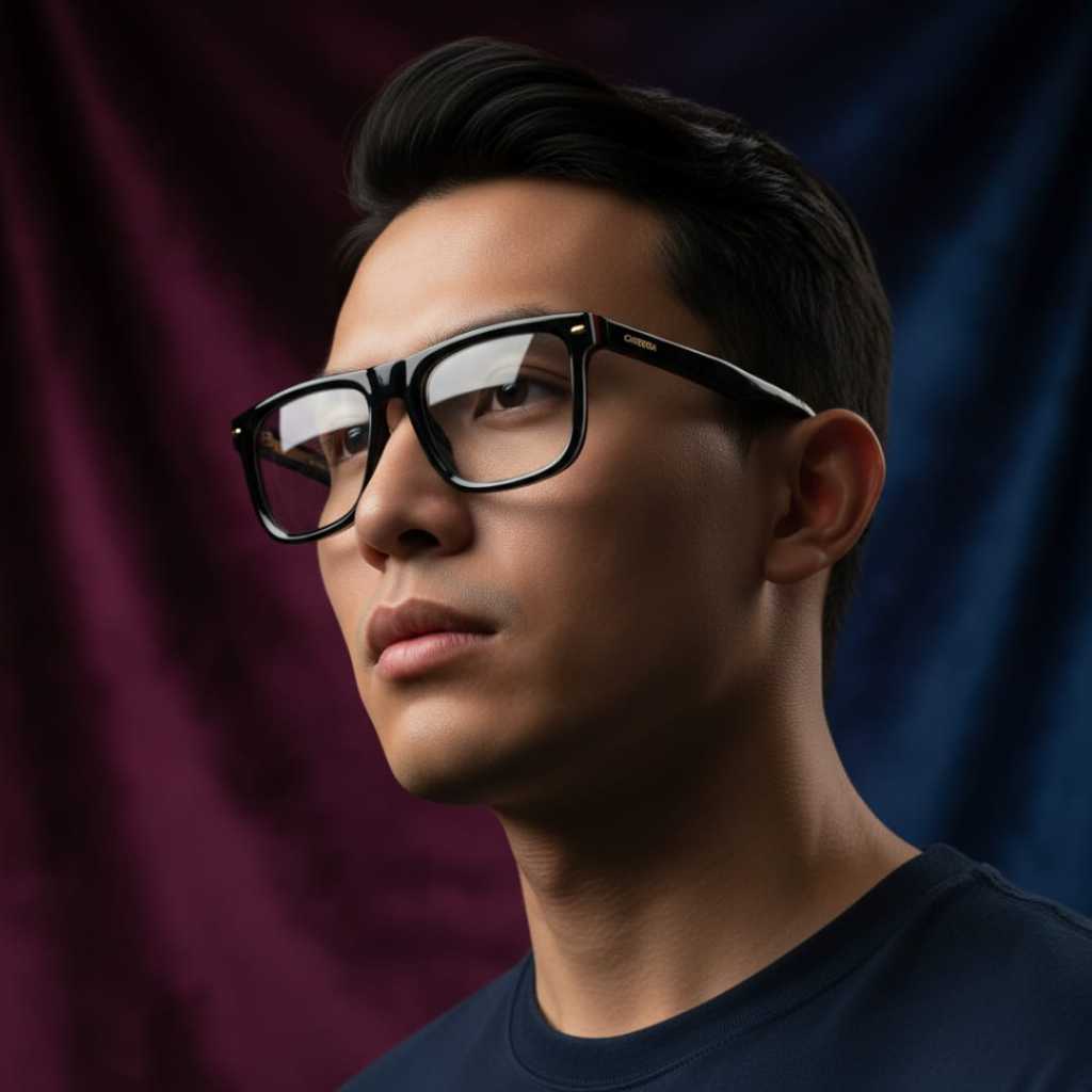 Kacamata Minus Bluecromic Pria Bingkai Kotak Tebal Kaca Mata Photochromic Anti Radiasi COWOK