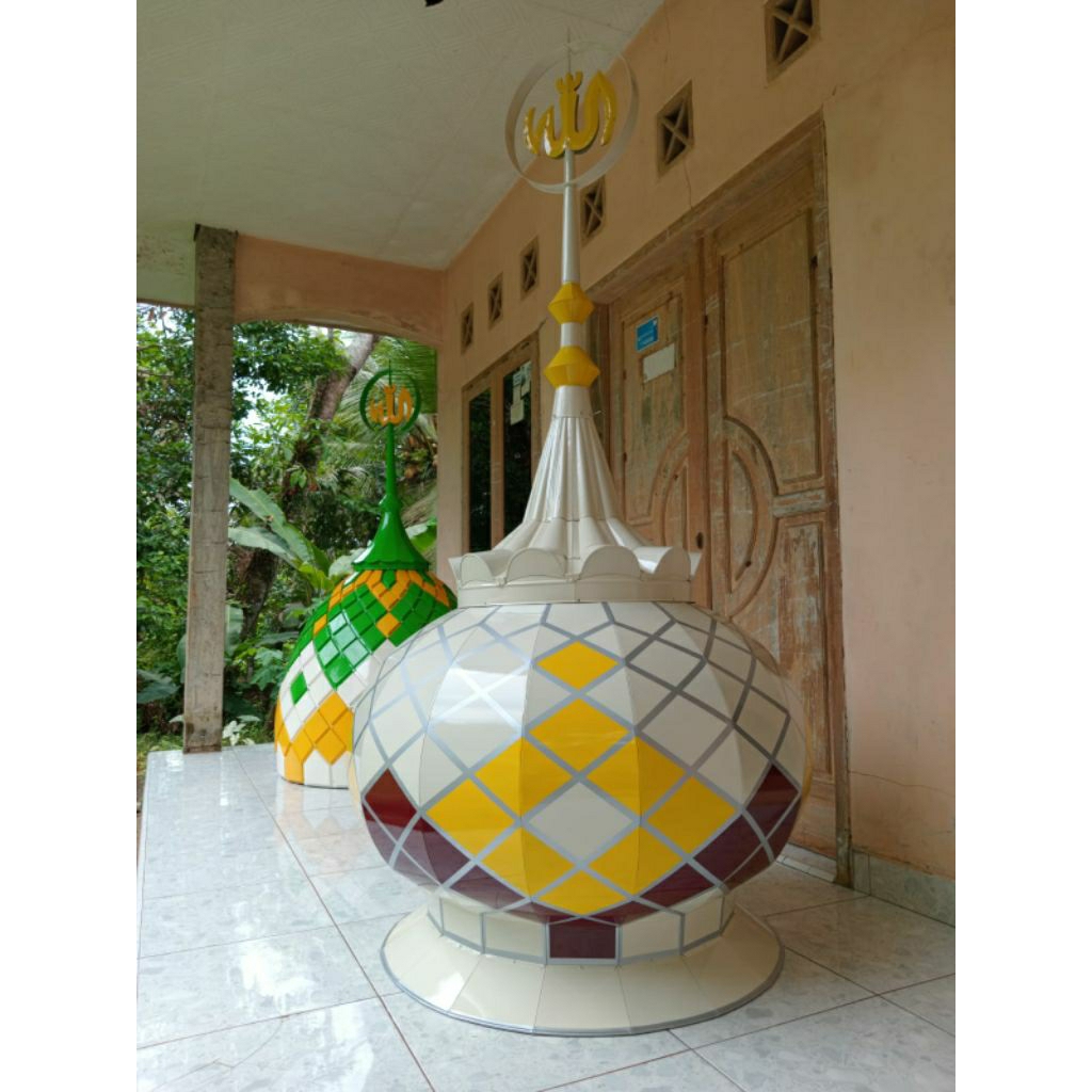 KUBAH MASJID CAT DEKORATIF MODEL BAWANG  UKURAN 100 CM/KUBAH MASJID Model Bawang WARNA CAT Dekoratif