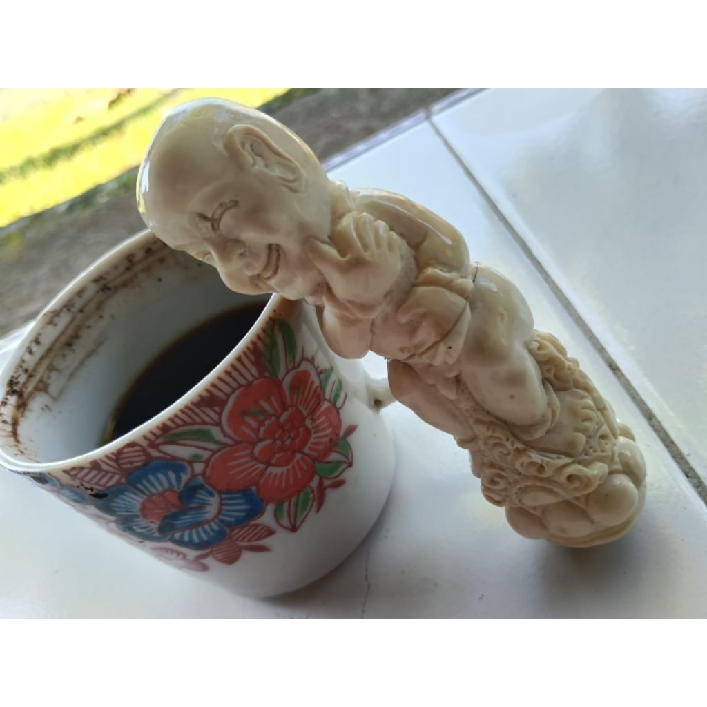 deder hulu gagang keris bahan tulang ukir Putut antik unik