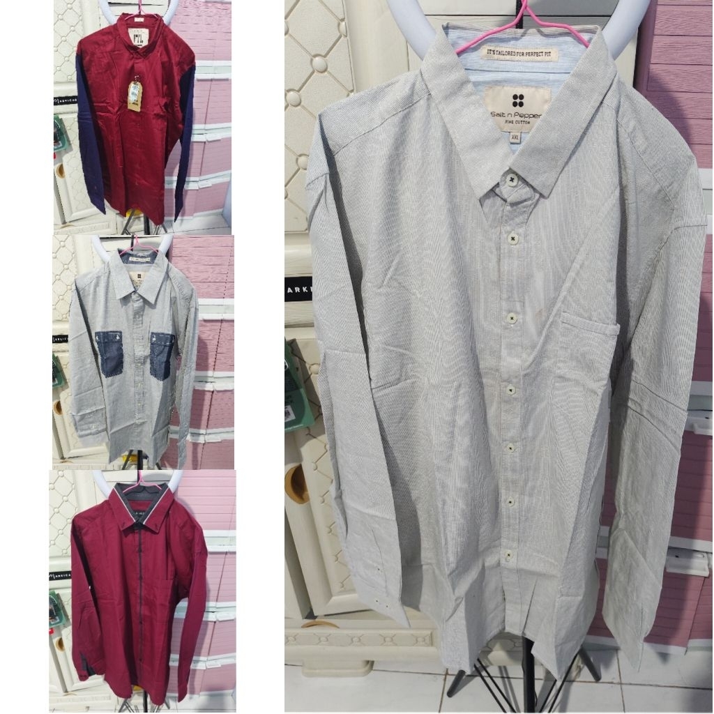 Baju Kemeja Pria FTL Salt n Pepper Alisan Cowok Tangan Panjang