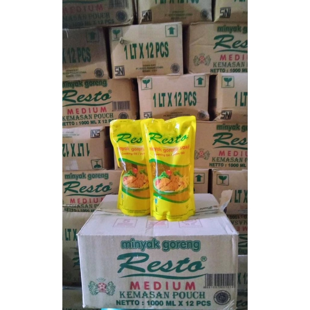 MINYAK GORENG RESTO 1LITER 1KARTON ISI 12PCS /MINYAK GORENG EKONOMIS/ MINYAK GORENG RESTO 1KARTON IS