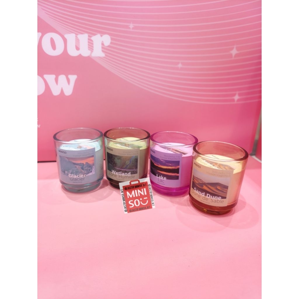 MINISO Scented Candle / Lilin Aromaterapi Wonderful Trip Series (120gr) GLACIER / SAND DUNE / WETLAN