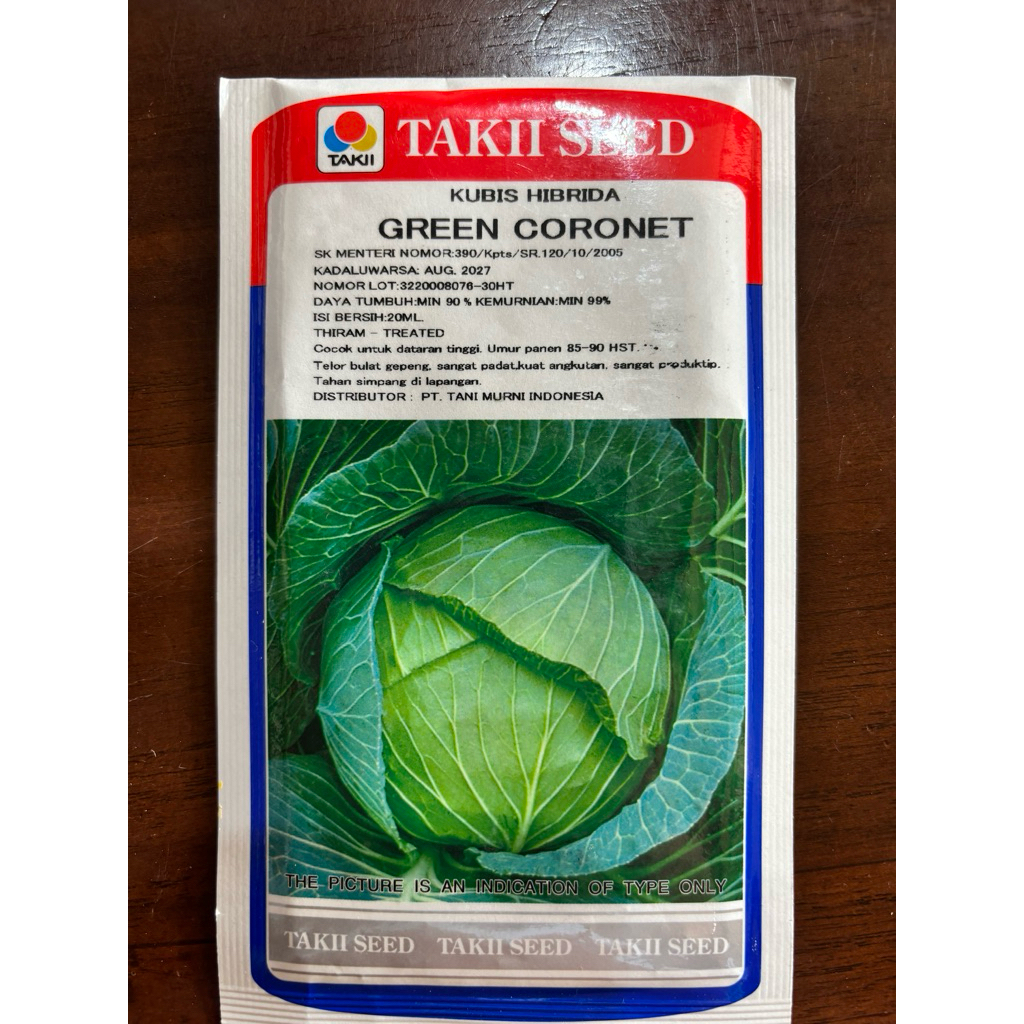 Benih Kubis Hibrida Green Coronet Takii Seed