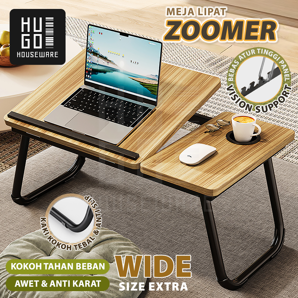 HugoHouseware Meja Laptop Lipat Foldable Desk Zoomer Belajar Serbaguna