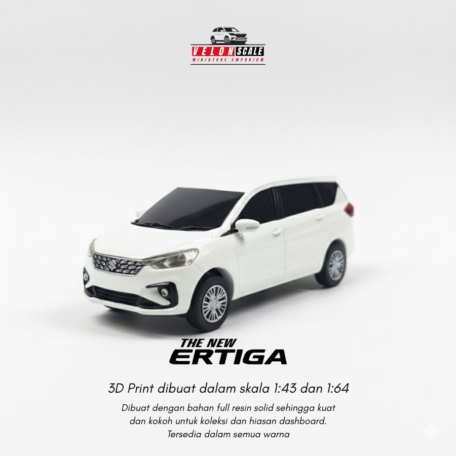 VELONSCALE | Diecast Miniatur 3D Print Suzuki New Ertiga 2018 Skala 1:43 Full Custom Plat dan Warna