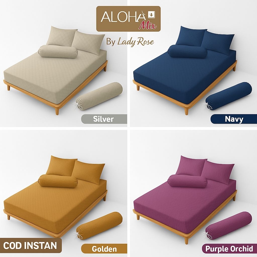 Sprei Polos 180x200 King No 1 | 160x200 Queen No 2 Aloha Max Lady Rose bahan halus Adem & Lembut nya
