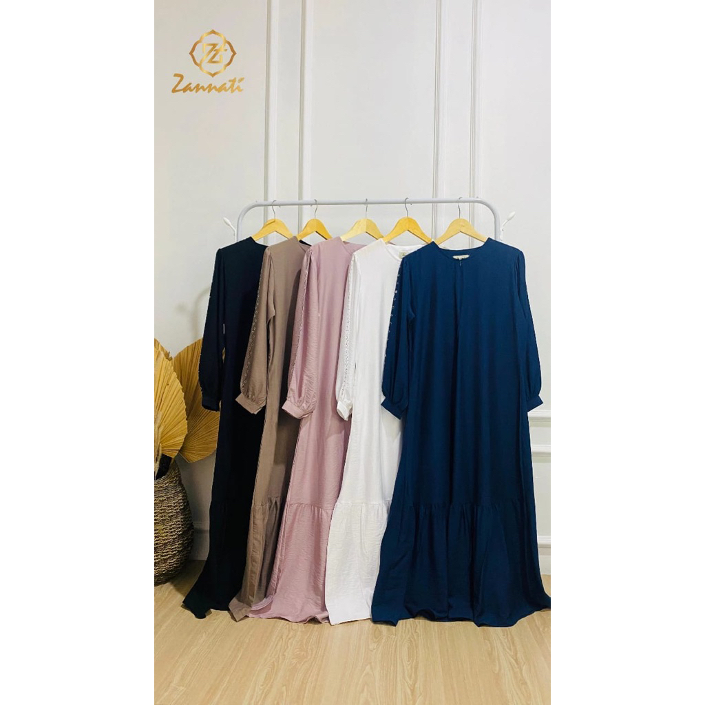 Gamis Couple Ibu & Anak Gamis Tanggung Polo Linen Premium