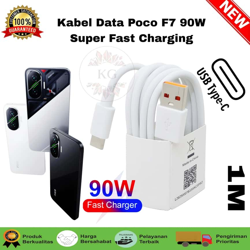 Kabel Data Poco F7 90W Fast Charging Type-C | Kompatibel Poco, MI Kabel 1M [BAA]