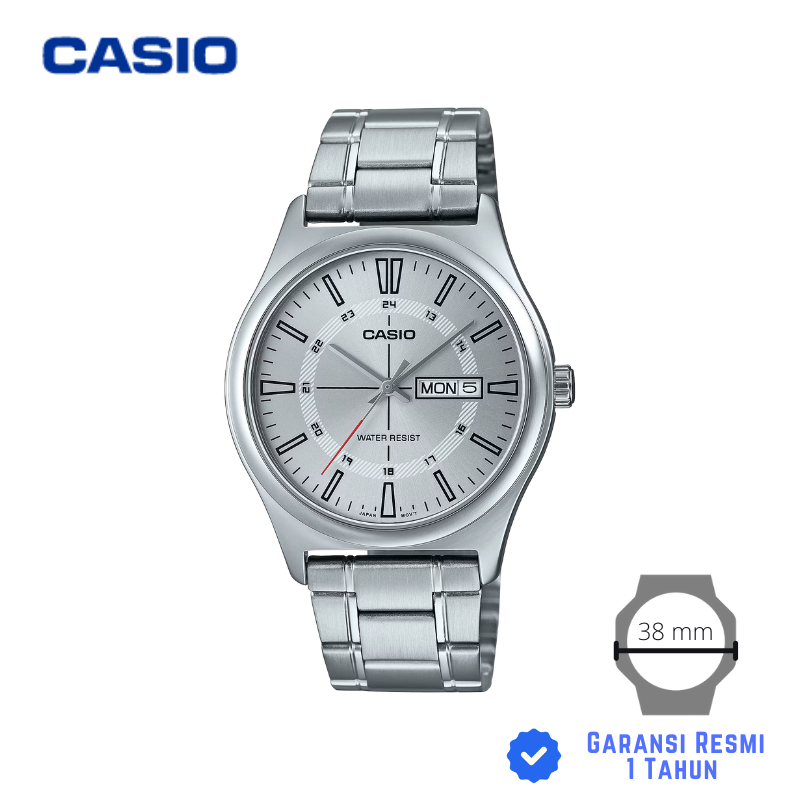 JAM TANGAN PRIA CASIO MTP-V006D-7C SILVER - MTP V006D 7CUDF Strap Stainless Steel