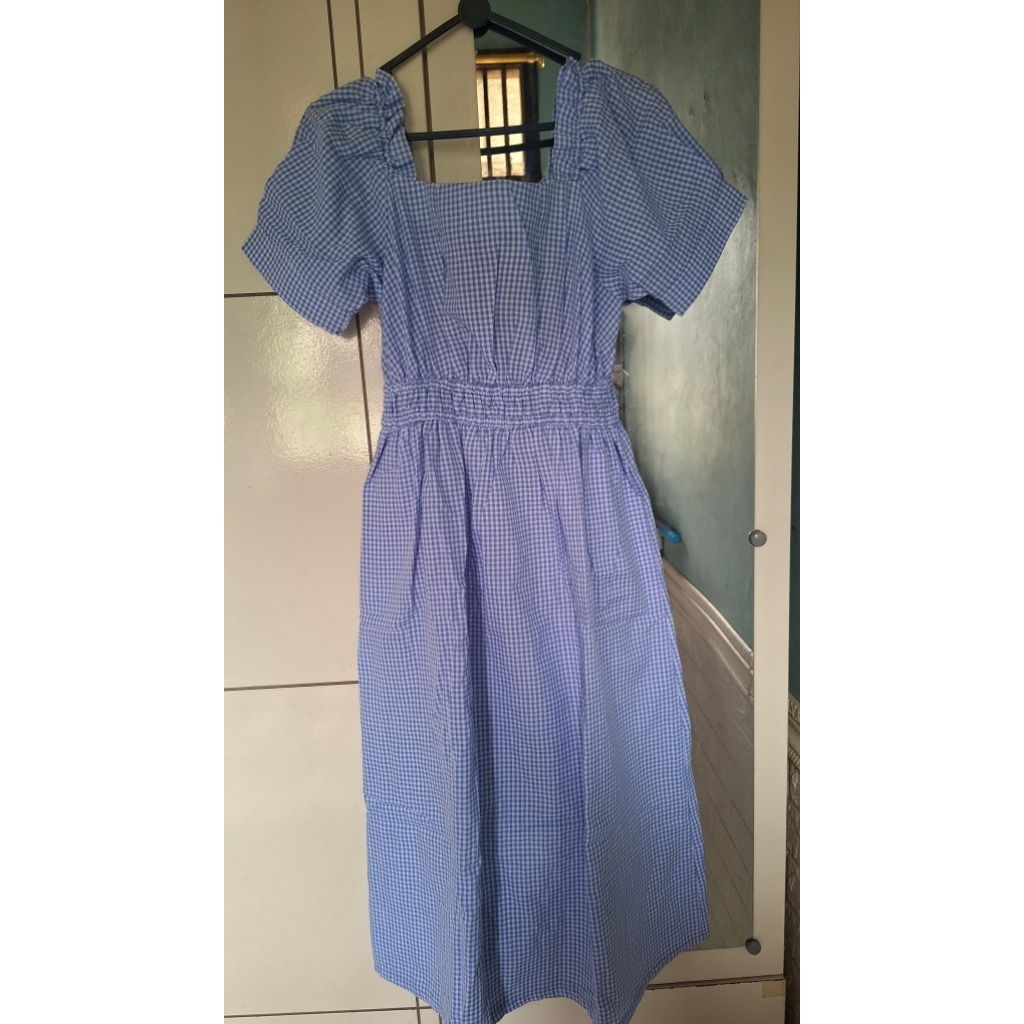 Preloved Joueta Ryujin Dress Baby Blue Tartan Size M
