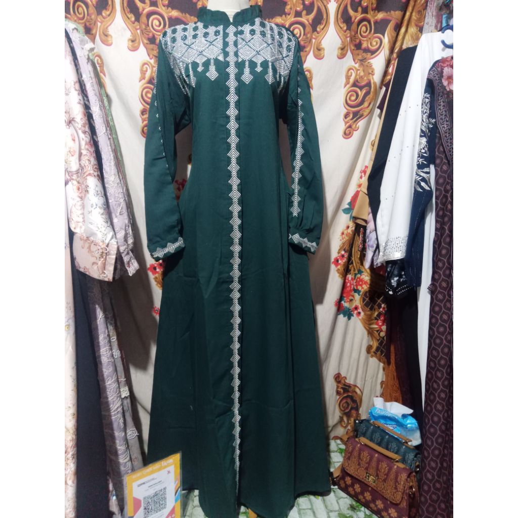 Abaya katun Toyobo bordir