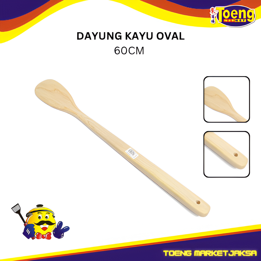 Solet Panjang - Spatulla Kayu Panjang 60 cm - DAYUNG KAYU OVAL 60cm