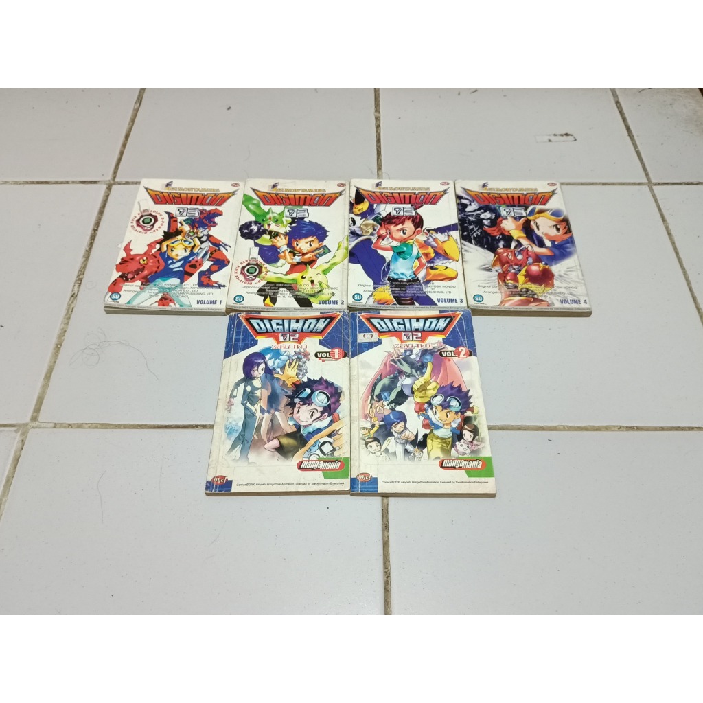 Set komik Digimon 02 + Digimon 03 hitam putih (Rare)