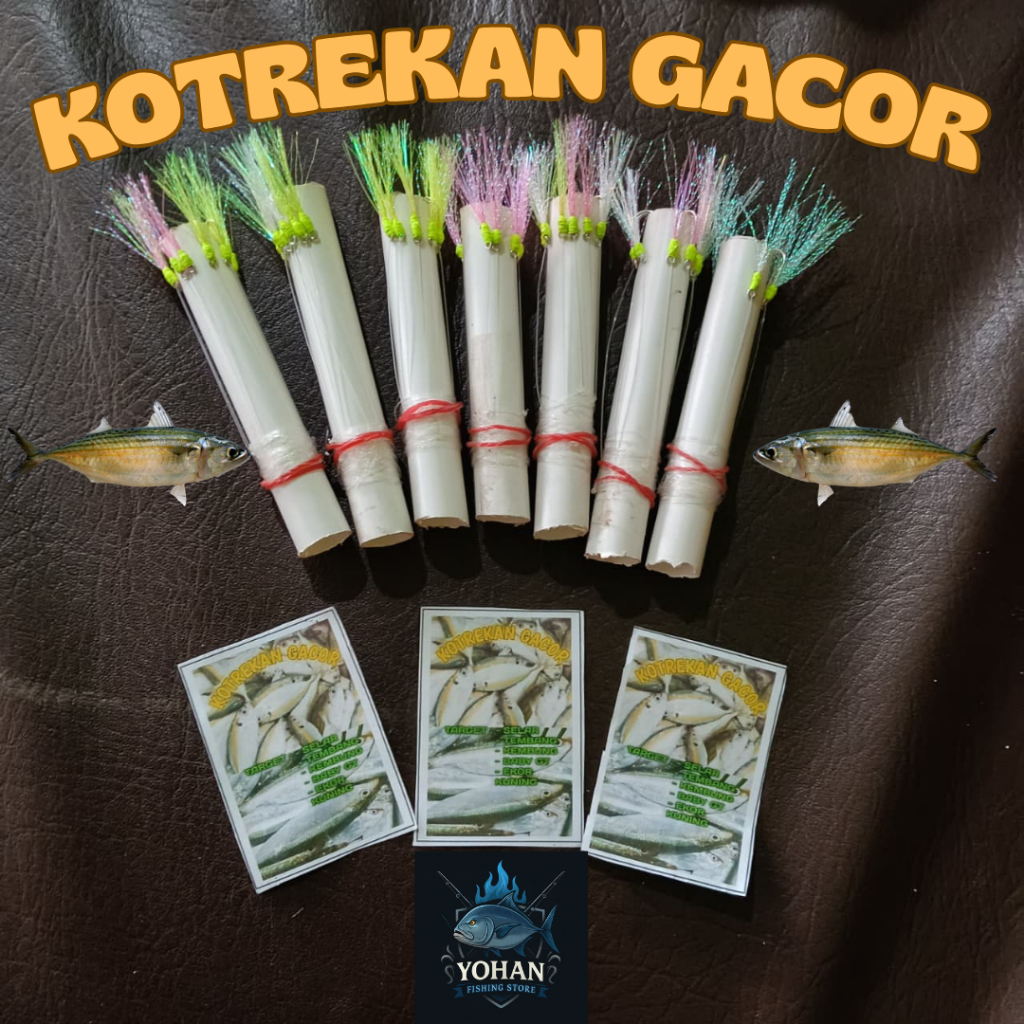 Kotrekan GACOR 7 Mata Kail Handmade Fluorocarbon – Sabiki Laut Khusus Ikan Kembung & Selar