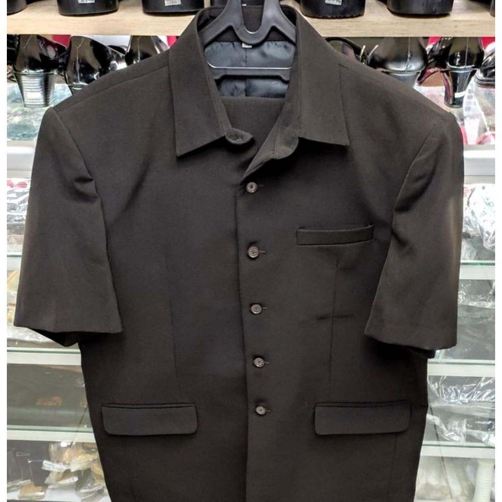 STELAN SERAGAM SAFARI PSH GURU SECURITY COKLAT TUA LENGAN PENDEK M-XXXL