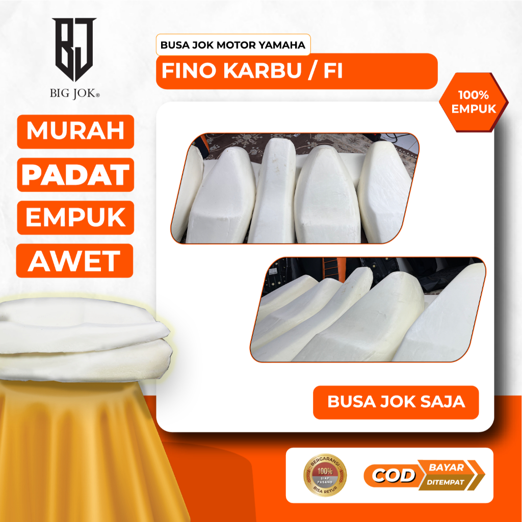 Busa jok motor fino karbu & injeksi I Busa utuh cetak pabrik padat & empuk