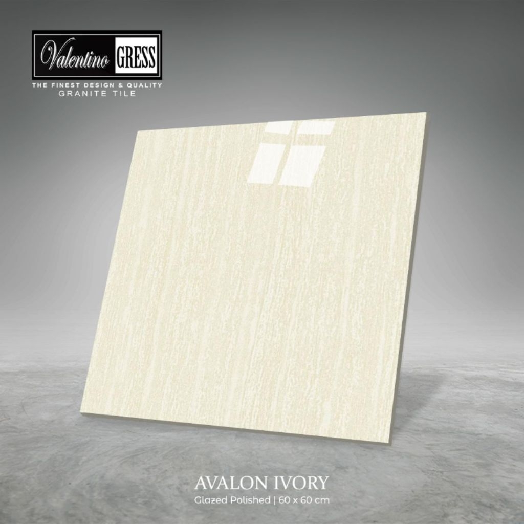 GRANITE LANTAI 60X60 AVALON IVORY / GLOSSY / VALENTINO GRESS / KW 1