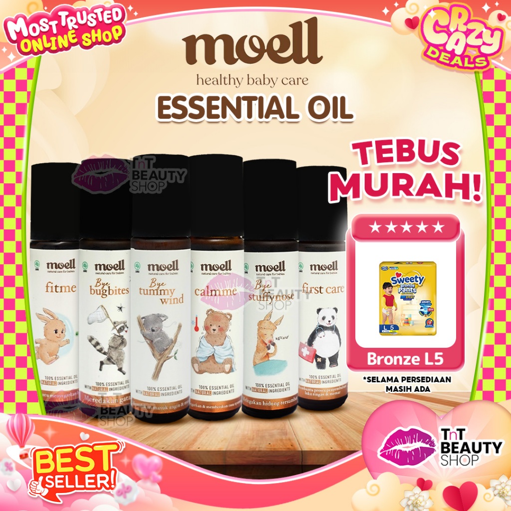Moell Essential Oil Natural Moell Bye Bugbites | Moell Bye Tummy Wind | Moell Bye Stuffynose | Moell
