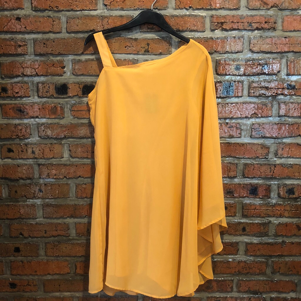 atasan blouse remaja wanita korz kuning mustard