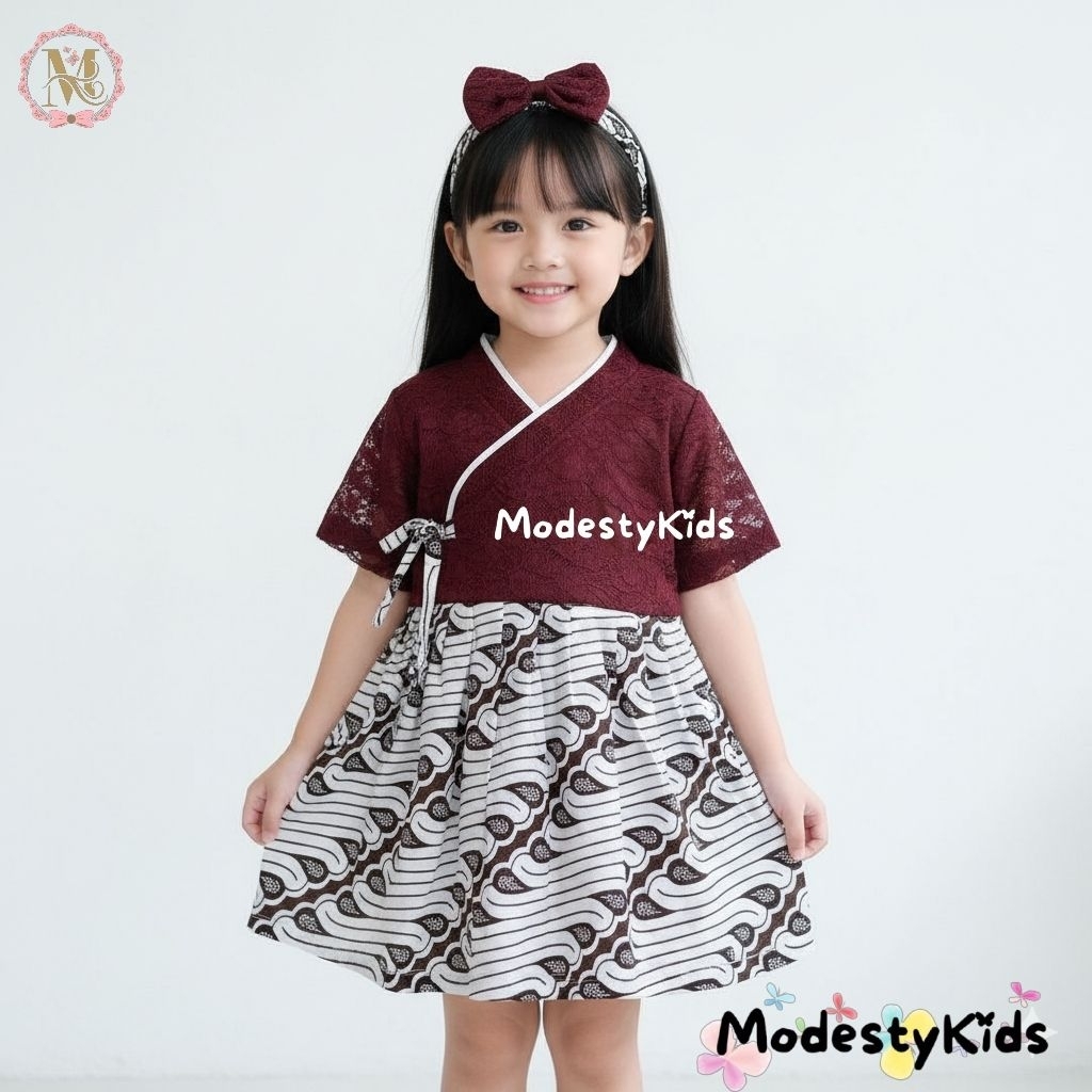 Hanbok Anak / Dress Hanbok Anak Perempuan / Hanbok Anak Burgundy