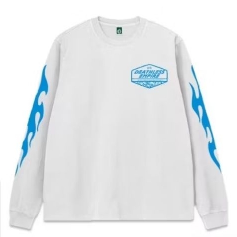 Kaos Lengan Panjang Deathless Empire hitam dan putih