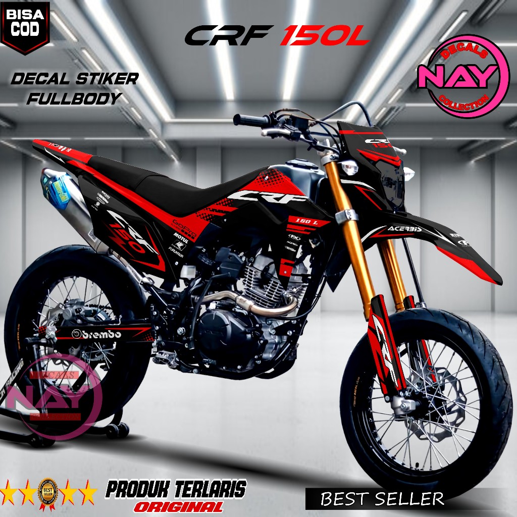 Decal CRF 150L 2018 Fullbody Desain Keren/ Variasi Stiker Decal Fullbody Kualitas premium   NDC500