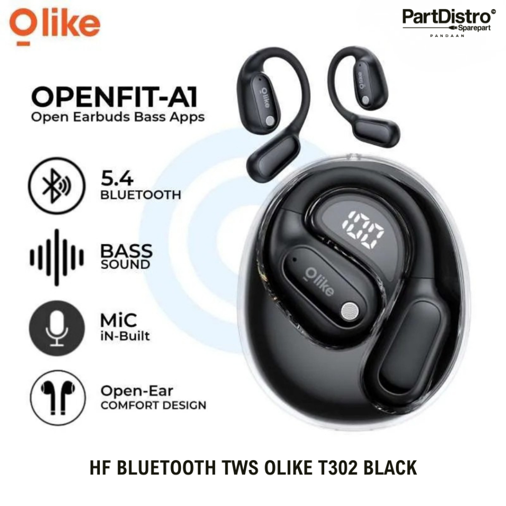 HF/EARPHONE BLUETOOTH TWS OLIKE OPENFIT A1 BLACK