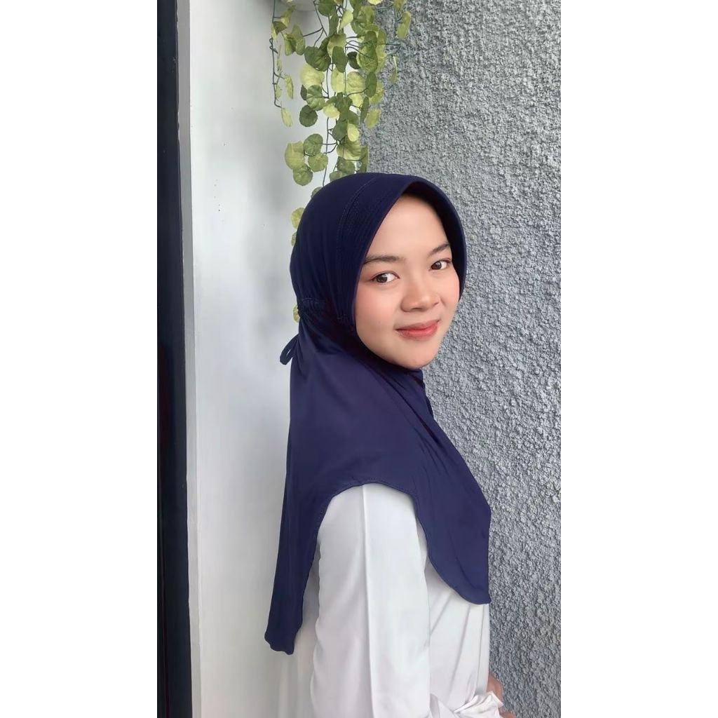 DASYA - HIJAB INSTAN SERUT POLOS PET ANTEM JERSY