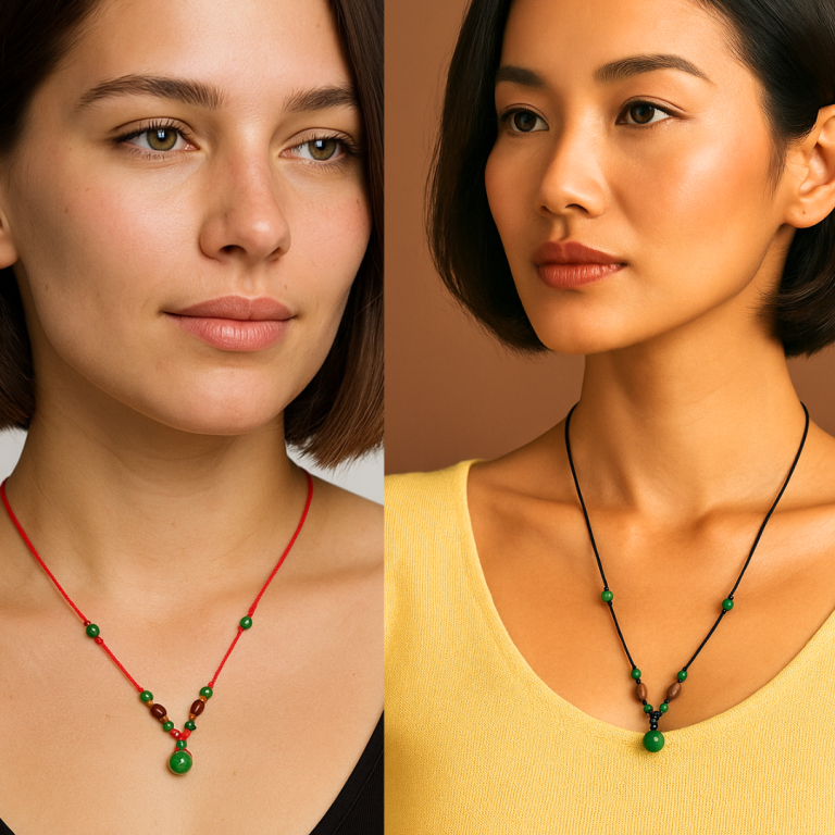 Kalung Batu Giok Hijau ASLI Tali Hitam Merah mix Kayu Kokka Kaukah Koka Turki Original Pria Wanita K