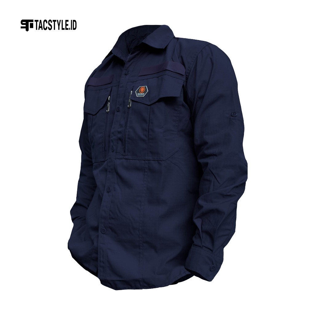 [BIG SIZE] kemeja seragam tactical baju safety outdoor gunung pria wanita lengan Panjang