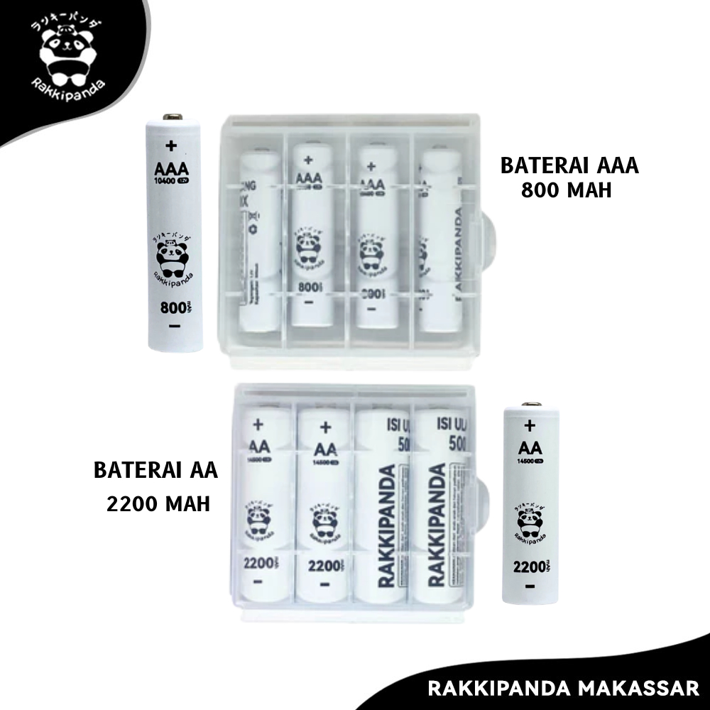 Baterai Rakkipanda Baterai Cas isi Ulang AA / AAA 1.2V Rechargeable Battery