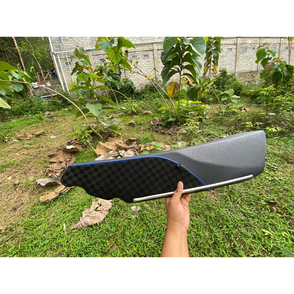 Jok Gl Pro Max Motif Catur Spon Anti Gembos - Jok Gl Pro/Max Amplas Catur Lis Biru Spon Anti Gembos