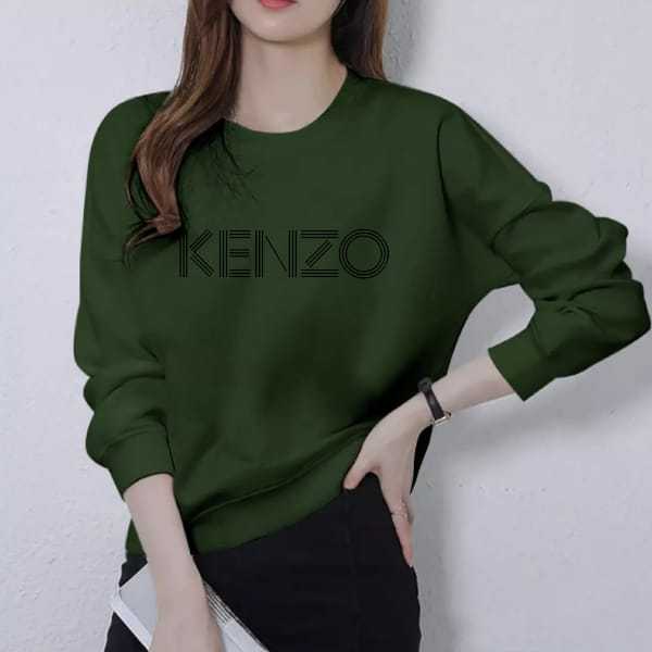 Kaos Atasan Wanita Dewasa Lengan Panjang Motif Kenzo Kekinian Kaos Long Sleeve Crewneck Wanita Sablo