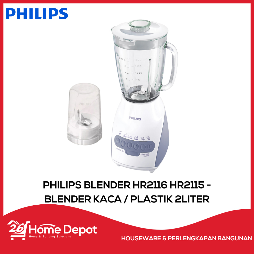 Philips Blender HR2116 / HR2115 - Blender Philips Blender Kaca / Blender Plastik 350 W