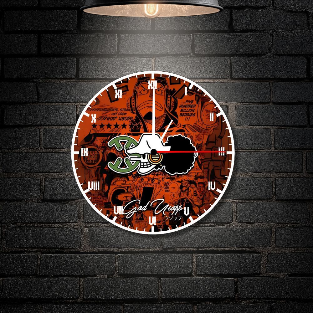 Jam Dinding Bulat One Piece Logo - Luffy D. Monkey thousand Sunny Going Mary Roronoa Zoro Usopp Tony