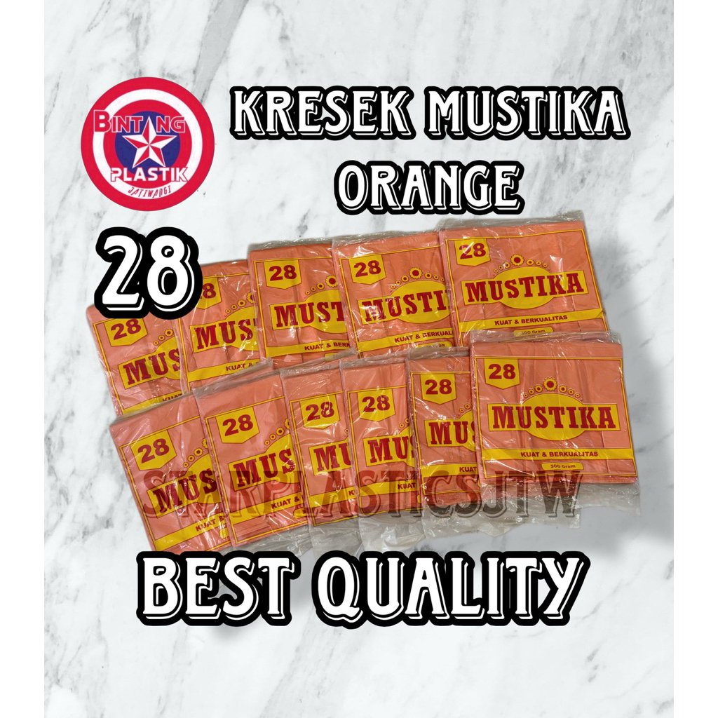 HD Plastik Kresek MUSTIKA ORANGE uk 28 isi 300gram by JOYOBOYO